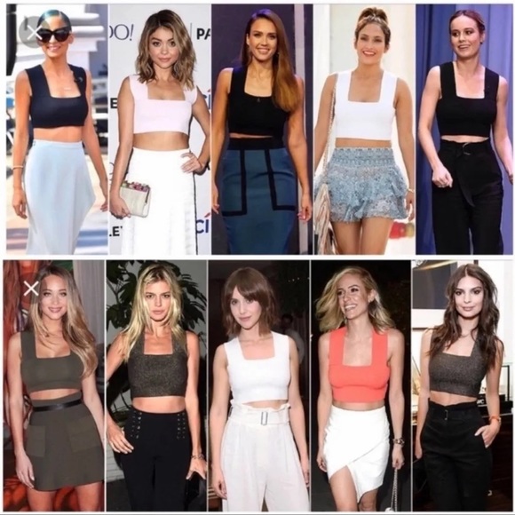 A.L.C. Ali Silver metallic Knit Crop Top Size Small Celebrity Style - Picture 5 of 5